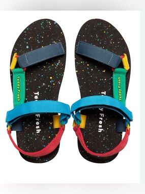 Teddy Fresh Combat Ready Warrior Colorblock Strap Sandals Men’s Size Size 8
